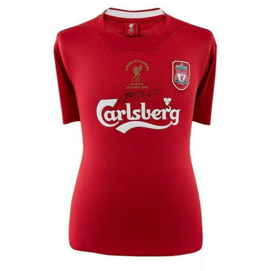 GERRARD signed 2005 Liverpool Champions leagueJersey BAS COA: GERRARD signed 2005 Liverpool Champions leagueJersey BAS COA