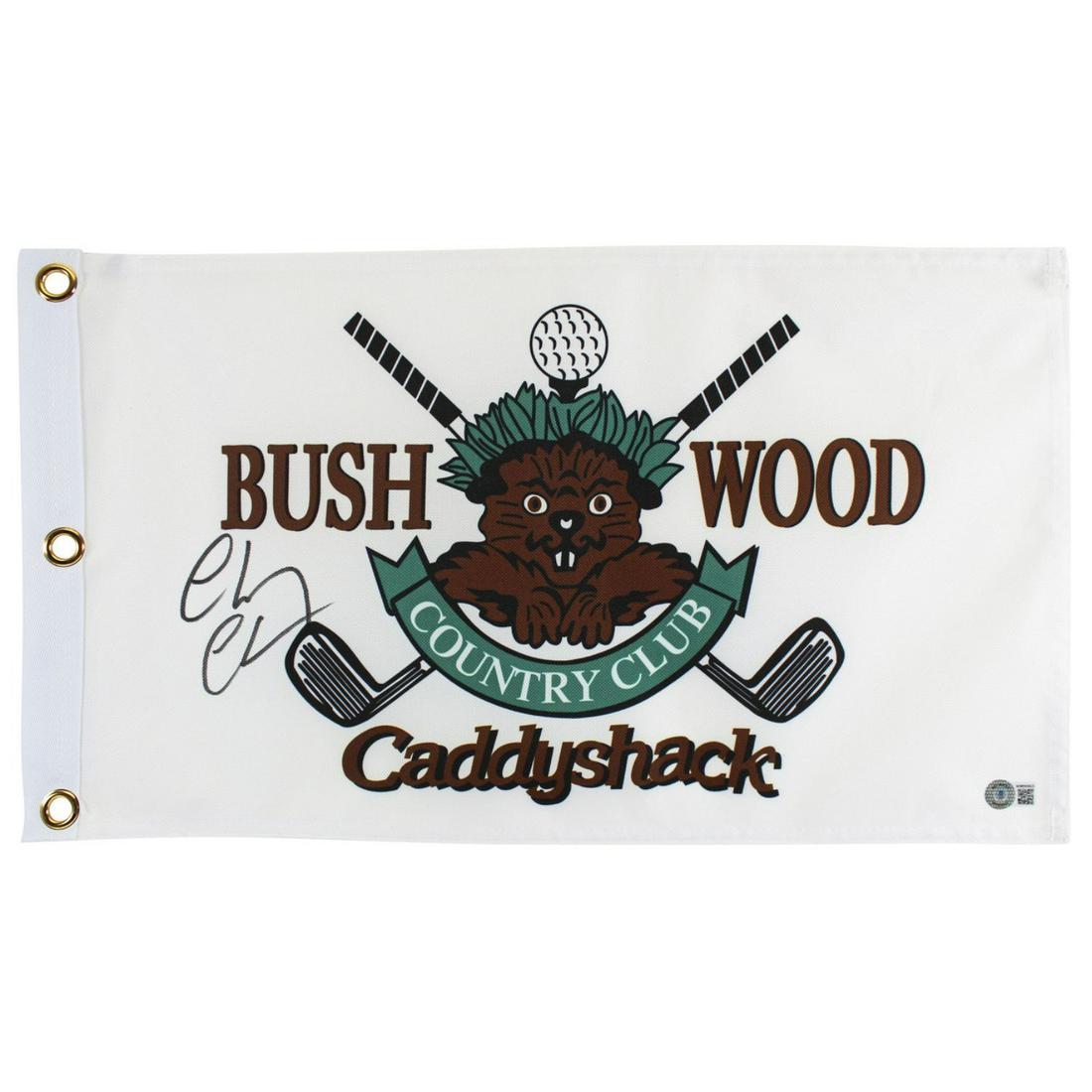 Chevy Chase Caddyshack Authentic Signed Bushwood Country Club Flag BAS (1 of 1)