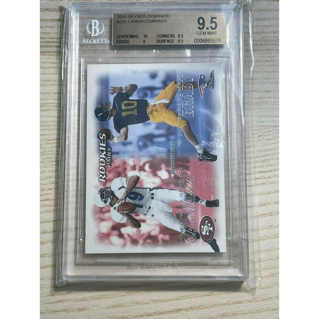 TOM BRADY 2000 SKYBOX DOMINION ROOKIE #234 BGS 9.5 (1 of 2)