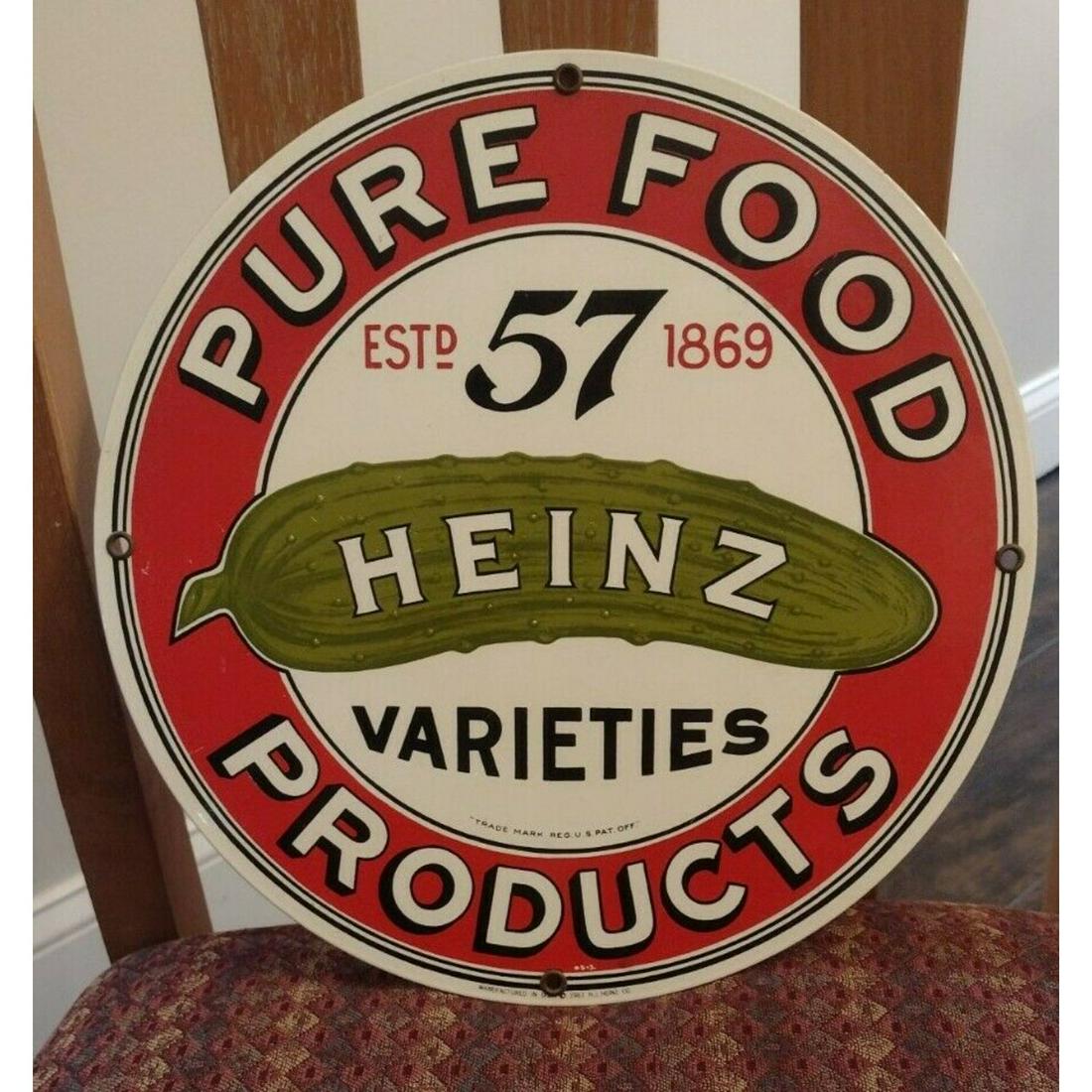 1983 "Heinz 57" Porcelain Sign 11.75" Diameter (1 of 2)