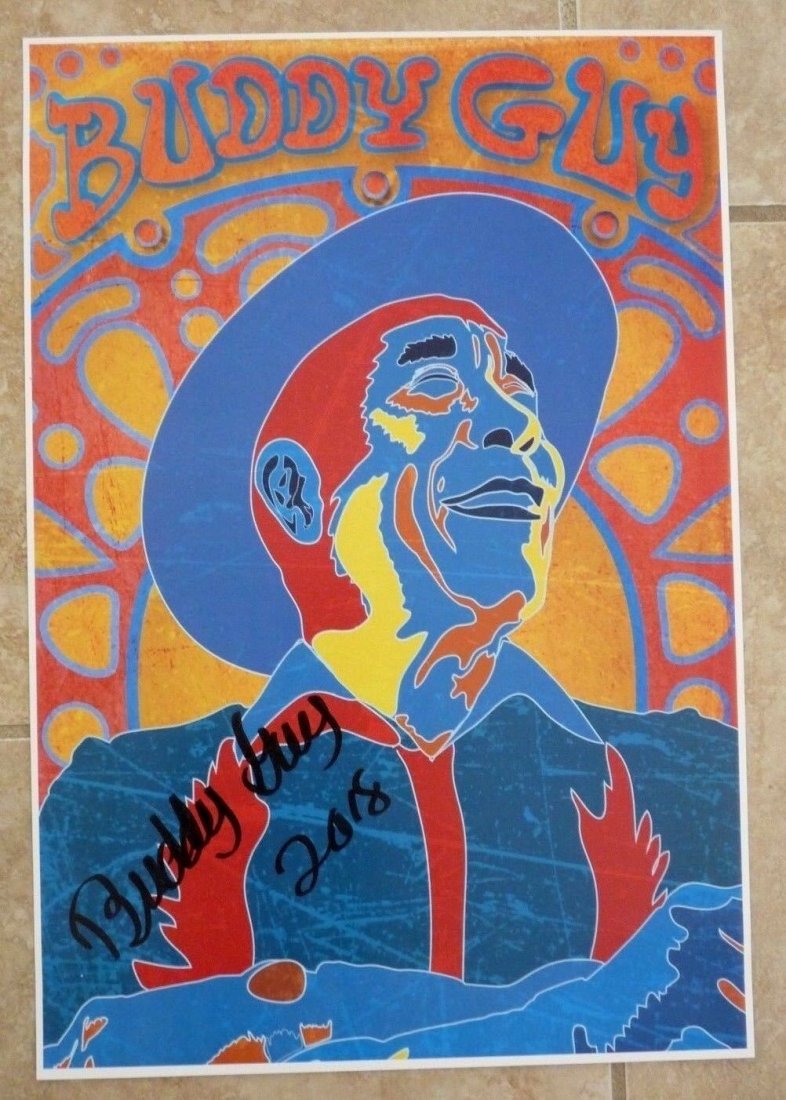 Buddy Guy Blues Signed Poster Lithograph 13x19 (BAS COA) (1 of 2)