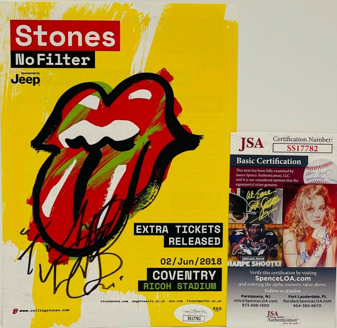 CHARLIE WATTS Signed ROLLING STONES UK 2018 No Filter Flyer JSA COA (1 of 1)