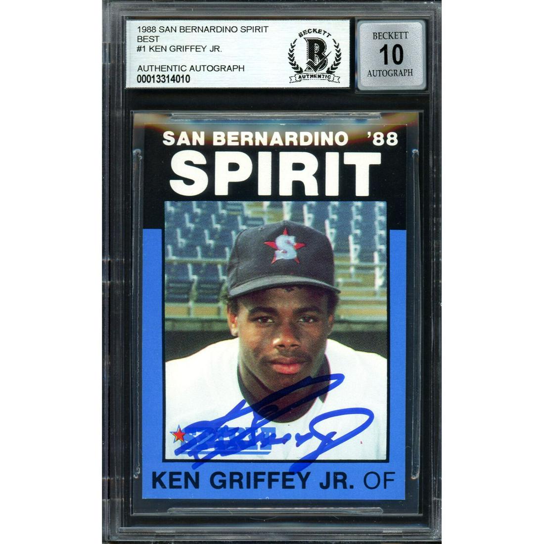 Ken Griffey Jr. 1988 RC San Bernardino Spirit Gem 10 Beckett (1 of 2)