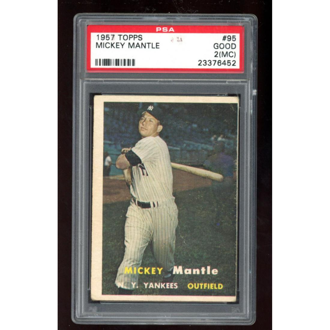Mickey Mantle 1957 Topps #95 (PSA 2) (MC) (1 of 1)