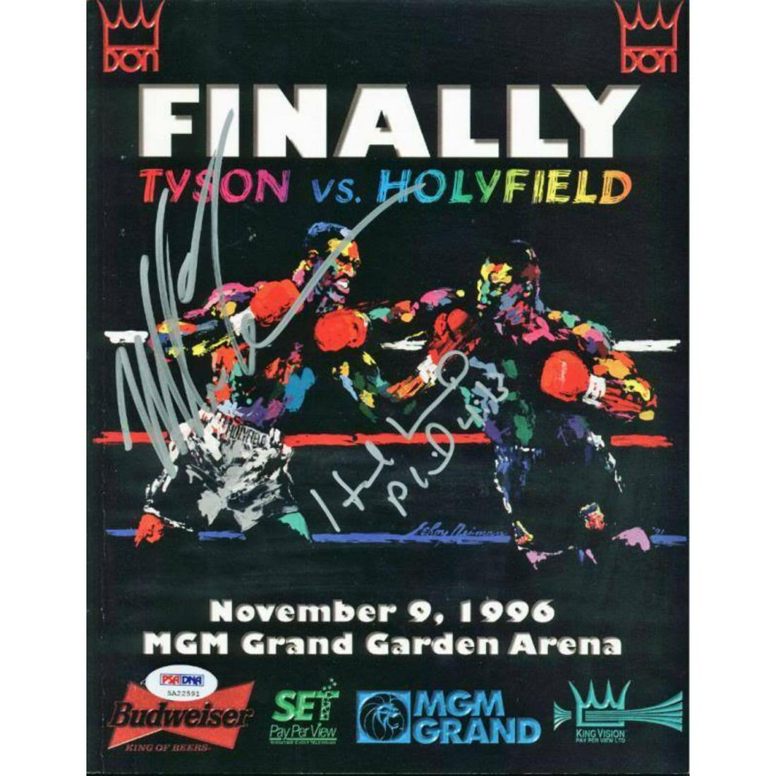 Evander Holyfield & Mike Tyson Signed 1996 Fight Program (PSA COA) (1 of 1)