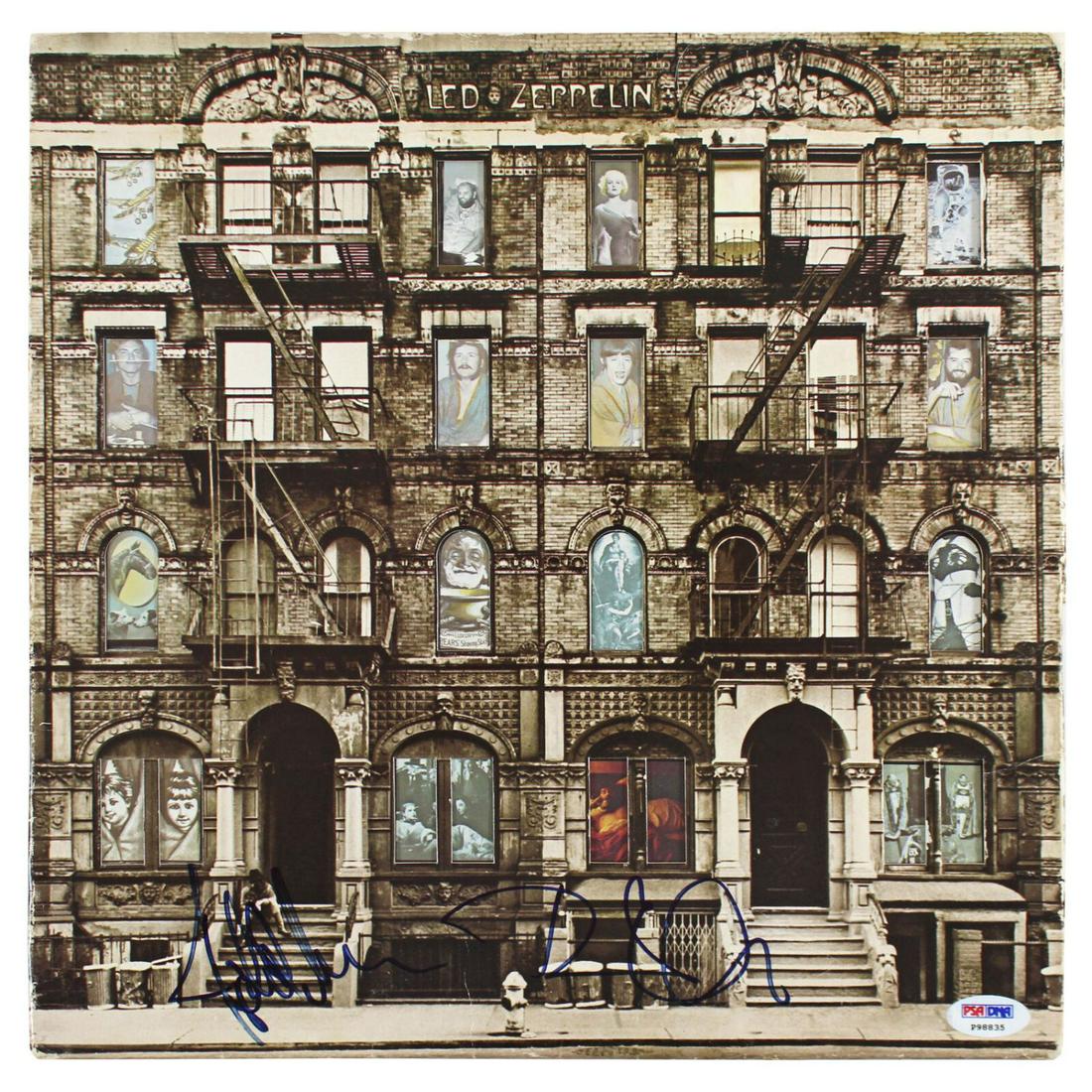 Robert Plant & John Paul Jones Led Zeppelin Signed Album Cover (PSA COA) (1 of 3)