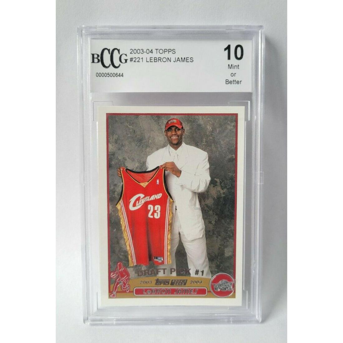2003 Topps LeBron James Rookie Card # 221 BCCG 10 (1 of 2)