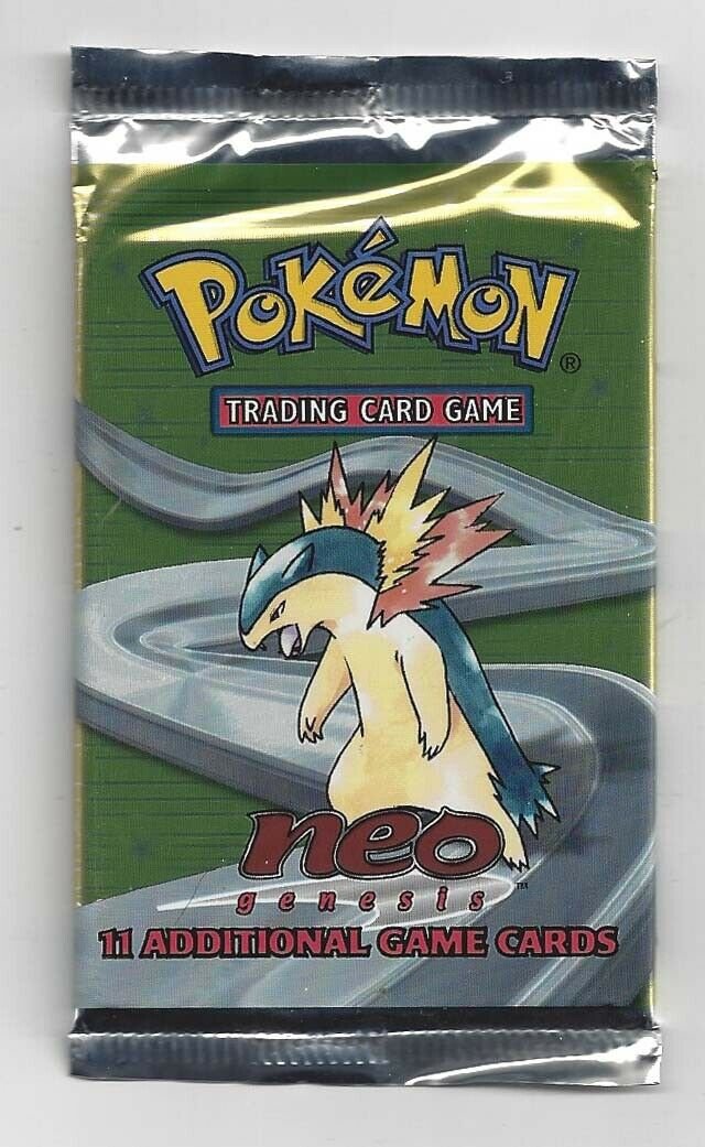 Pokemon Neo Genesis Unlimited Booster Pack Typhlosion Artwork Factory Sealed: Pokemon Neo Genesis Unlimited Booster Pack Typhlosion Artwork Factory Sealed