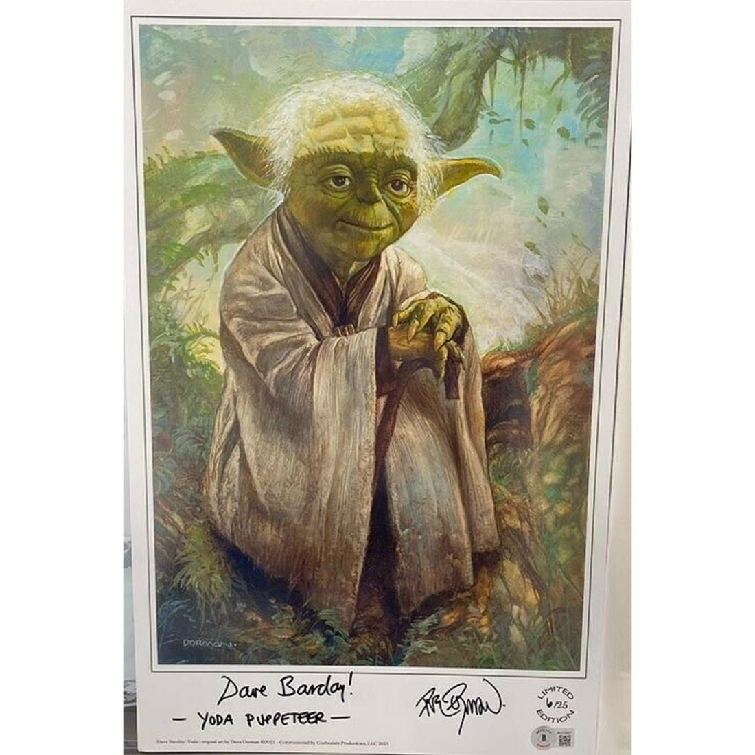 STAR WARS Yoda LE Signed Dave Dorman & Dave Barclay (BAS COA) (1 of 1)