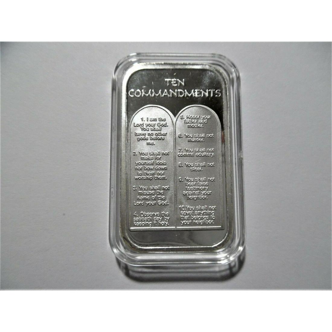 1oz 10 TEN COMMANDMENTS .999 SILVER BAR (1 of 2)