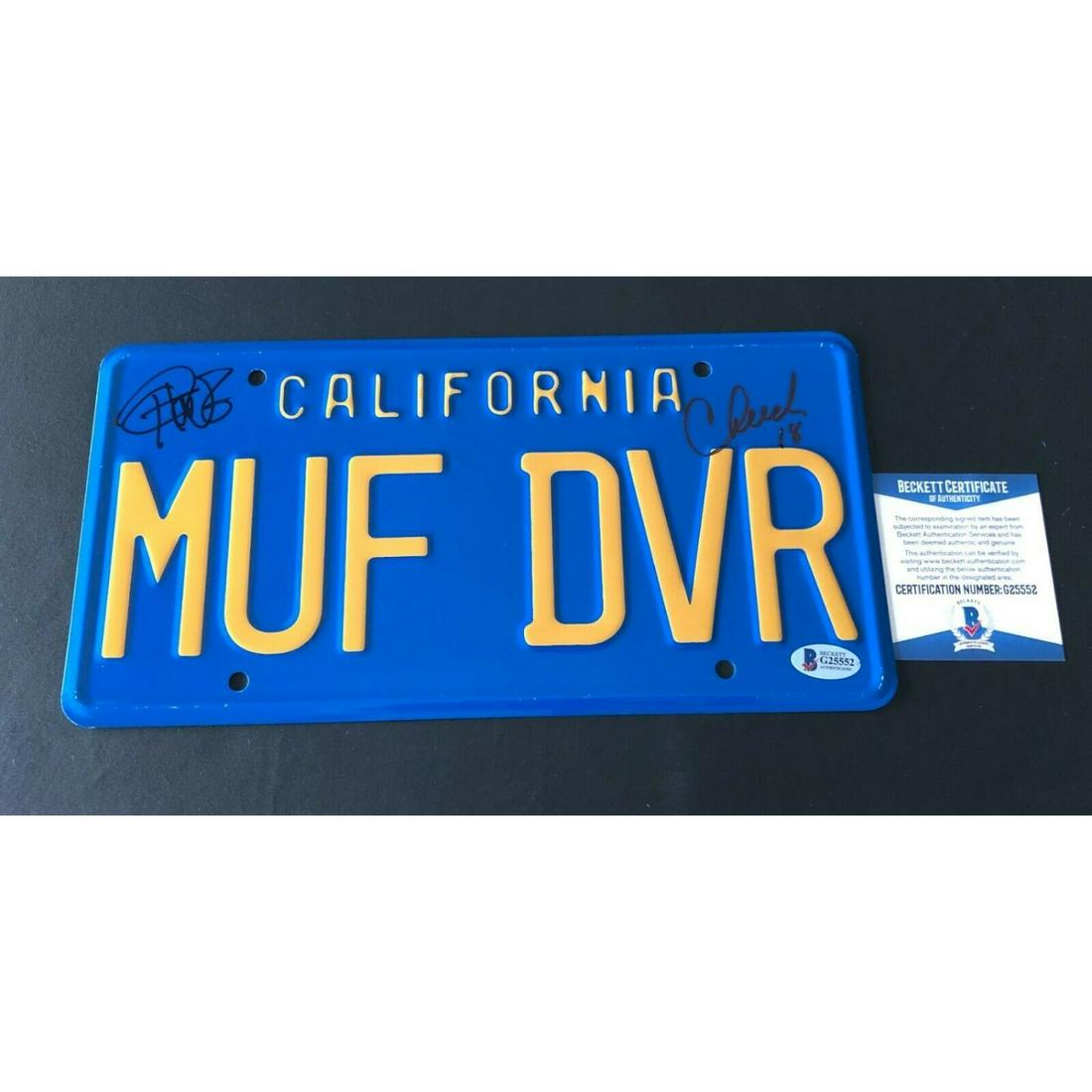 CHEECH AND CHONG SIGNED UP IN SMOKE LICENSE PLATE AUTOGRAPH BECKETT (1 of 1)