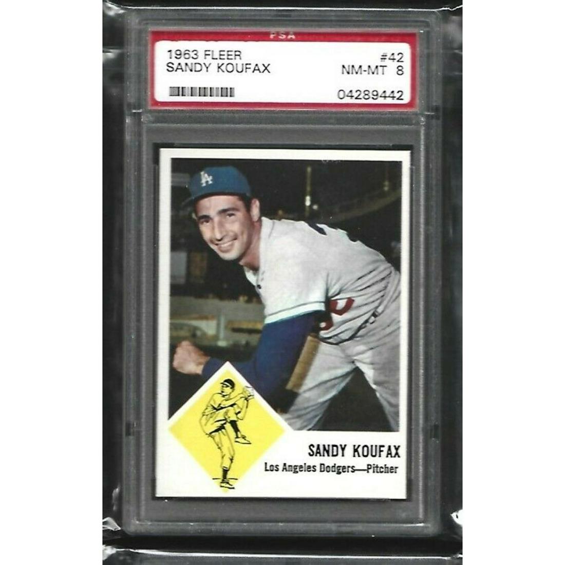 1963 FLEER #42 SANDY KOUFAX DODGERS HOF PSA 8 (1 of 2)