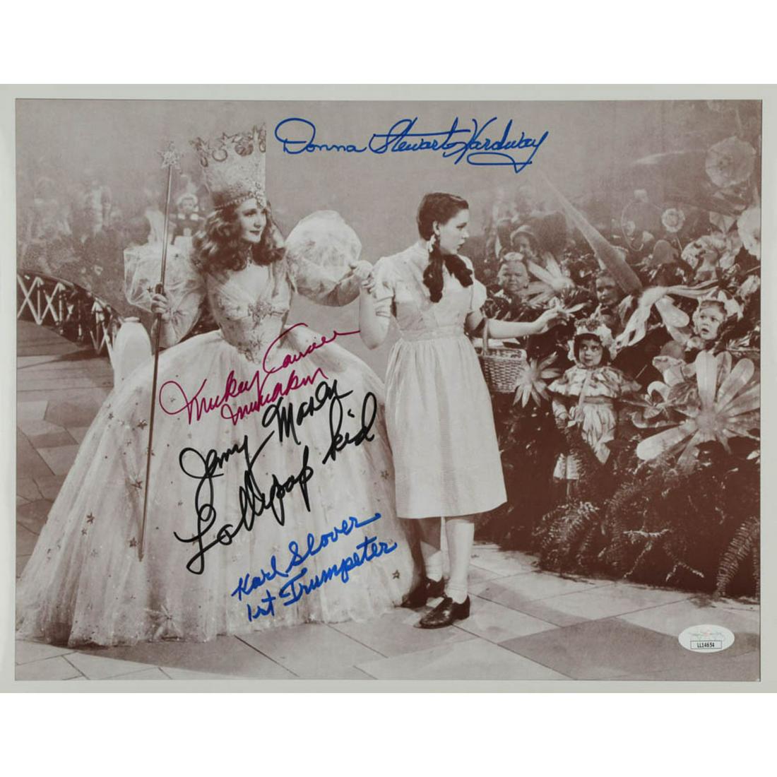"The Wizard Of Oz" 11x14 Photo Cast-Signed by (4) with Mickey Carroll, Jerry Maren, Donna (1 of 1)