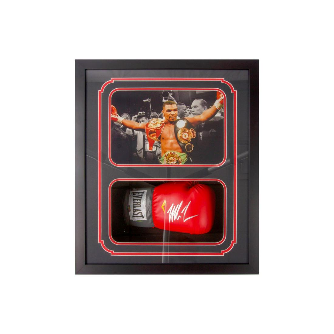 Mike Tyson Signed Custom Framed Boxing Glove: Mike Tyson Signed Custom Framed Boxing Glove Fiterman COA