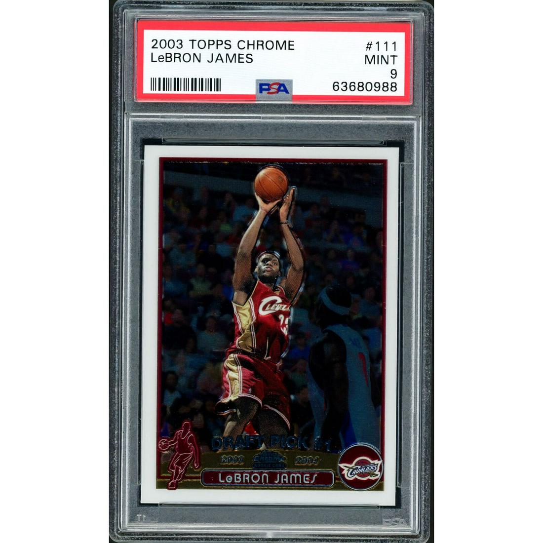 LeBron James 2003 Topps Chrome Rookie Card #111 Cavaliers PSA 9 # (1 of 2)