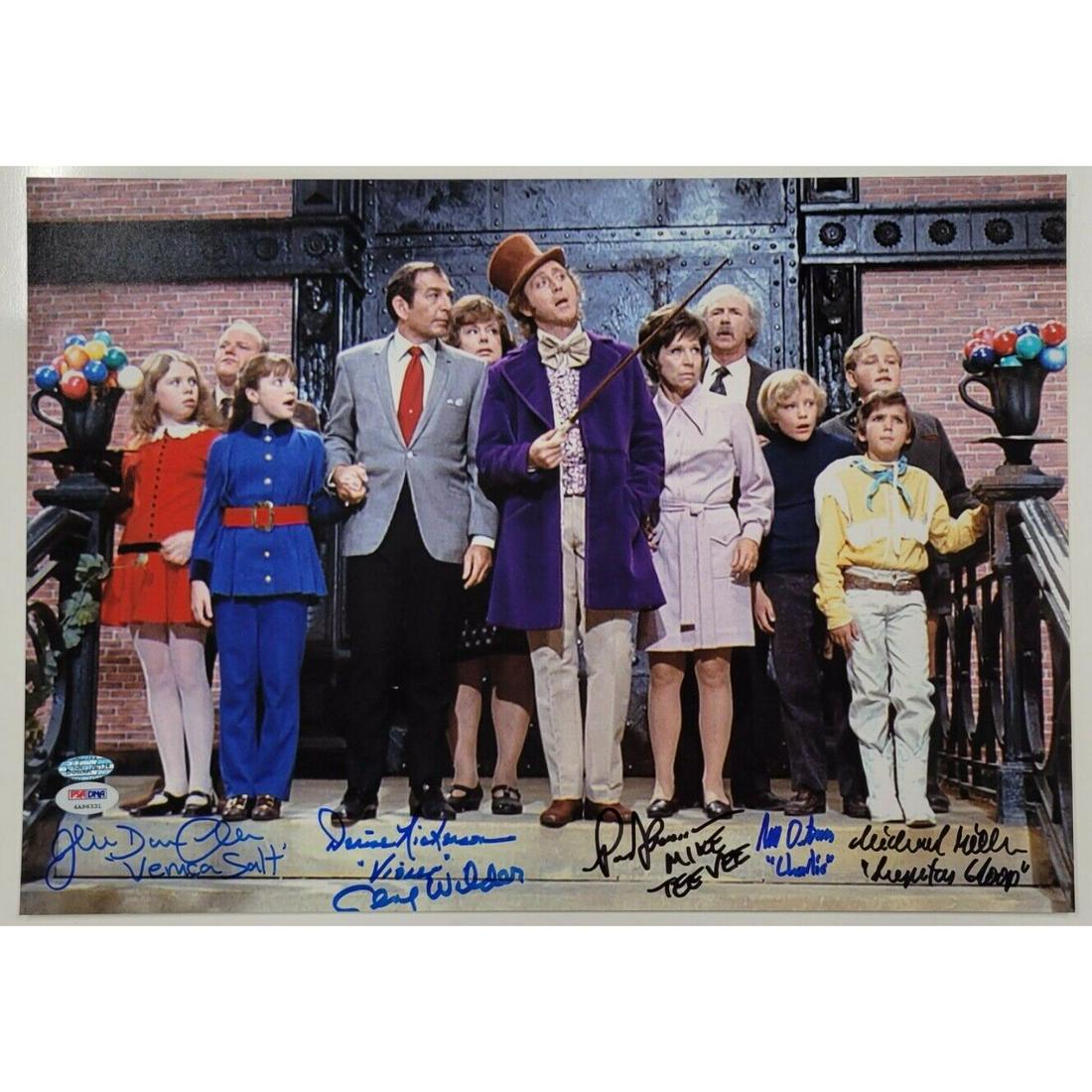 Gene Wilder + 5 Willy Wonka Kids Cast Signed 12x17 Photo (PSA LOA) (1 of 2)
