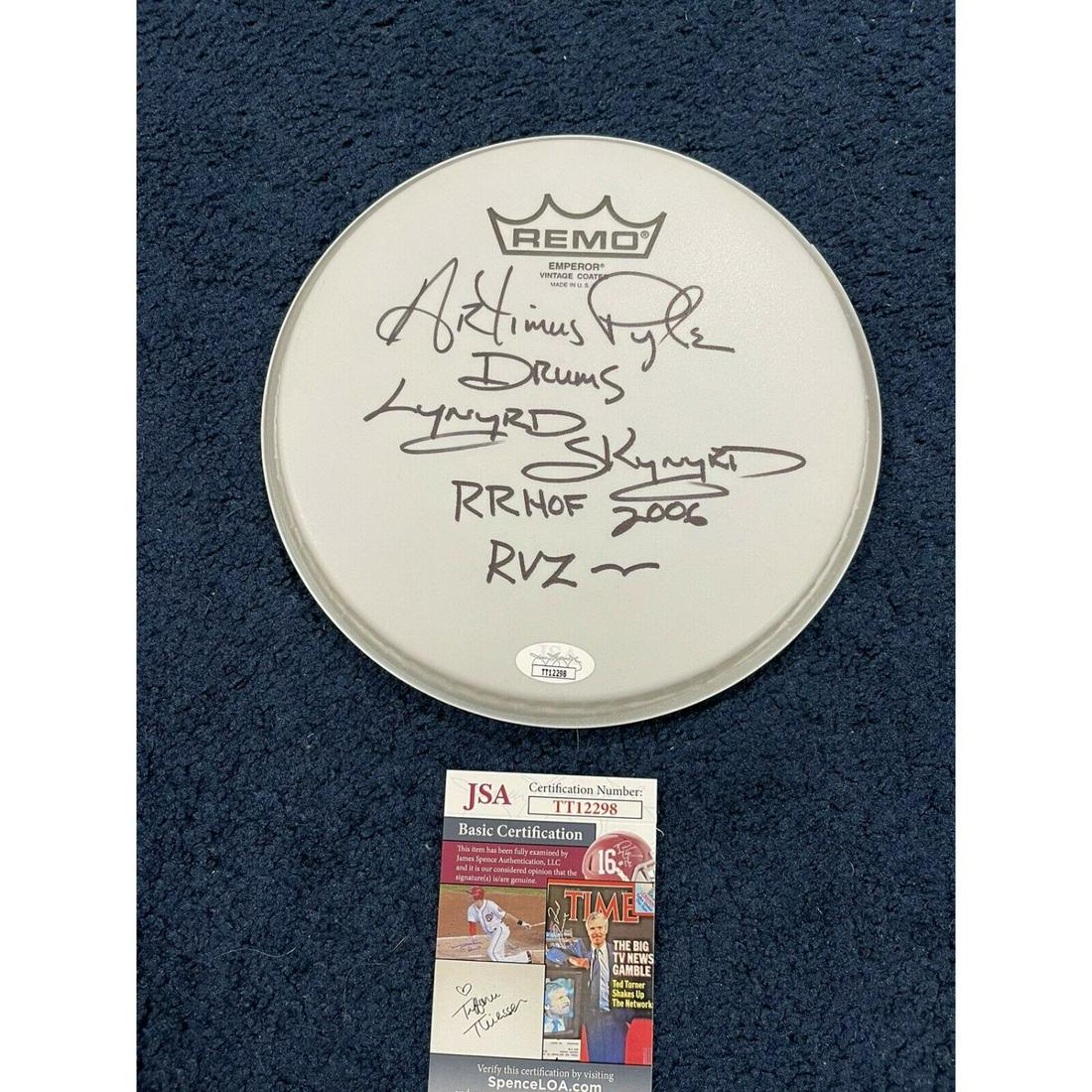 Artimus Pyle Lynyrd Skynyrd SIGNED Drum Head With Several Inscriptions (JSA COA) (1 of 1)