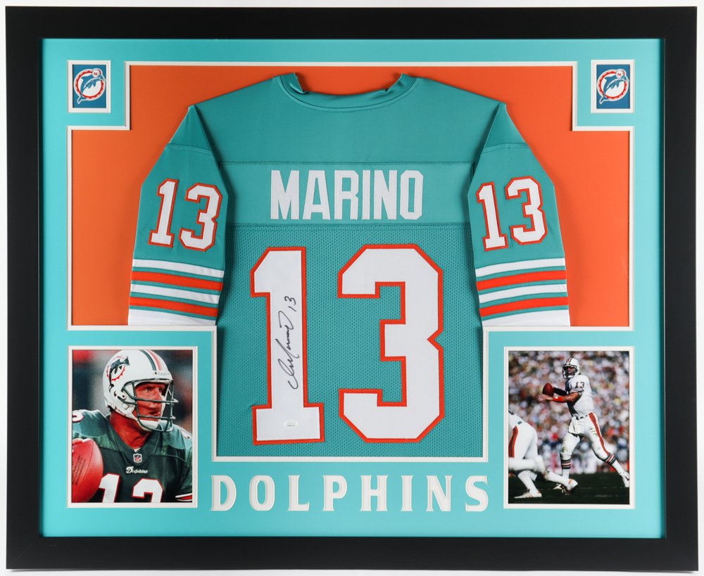 Dan Marino Signed 35x43 Custom Framed Jersey Display (JSA) (1 of 1)