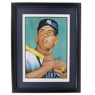 Mickey Mantle Signed Framed New York Yankees 11x14 1952 Topps Card Photo (BAS LOA): Mickey Mantle Signed Framed New York Yankees 11x14 1952 Topps Card Photo (BAS LOA)