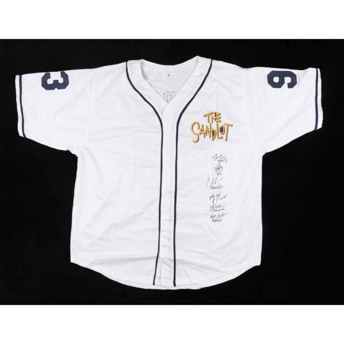"The Sandlot" Jersey Cast-Signed by (6) with Tom Guiry, Chauncey Leopardi, Marty York, Brandon Adams (1 of 1)
