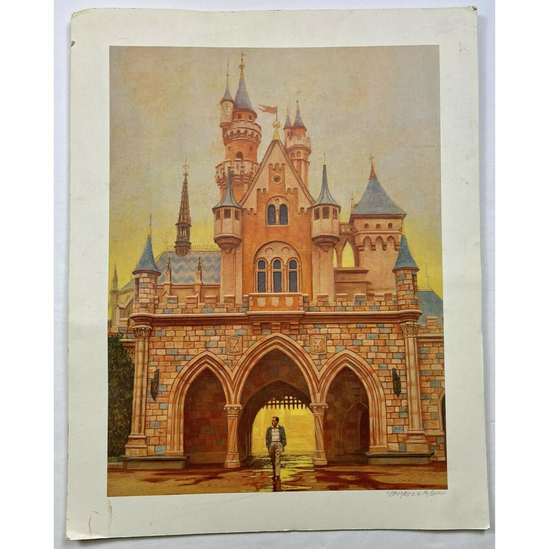 Rare 1985 Disneyland "Footsteps" Walt Disney Lithograph Boyer Signed (1 of 3)