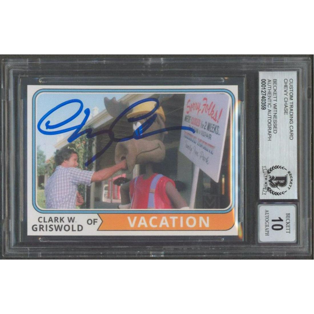 Chevy Chase Signed "National Lampoon's: Vacation" Custom Trading Card (BGS Encapsulated) (1 of 1)