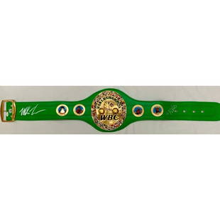 Mike Tyson & Evander Holyfield Signed Autographed Green Belt JSA Tyson Hologram: Mike Tyson & Evander Holyfield Signed Autographed Green Belt JSA Tyson Hologram