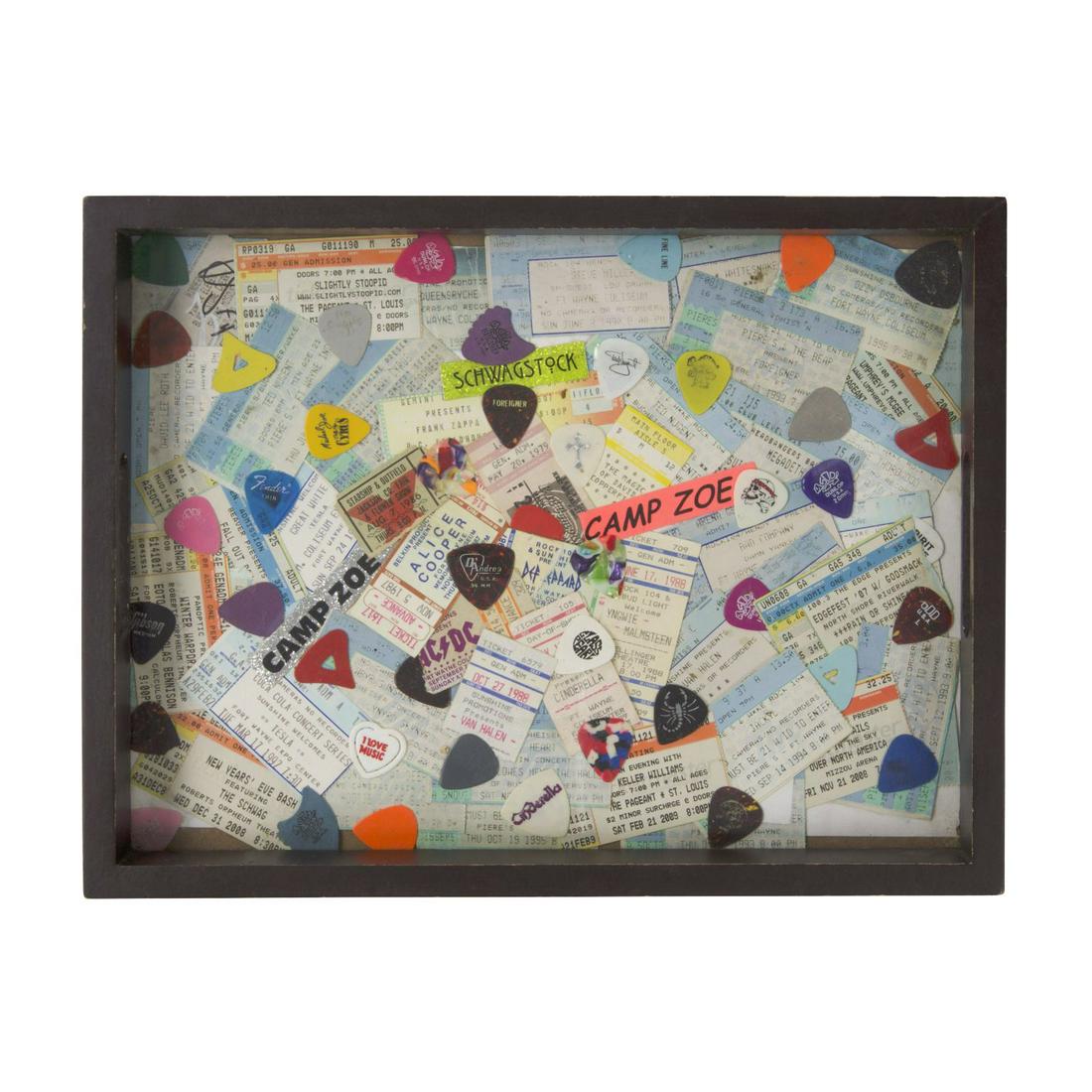 Vintage Concert Ticket Stubs 80s 90s Rock Hair Bands Guitar Picks Decor Collage Set (1 of 1)