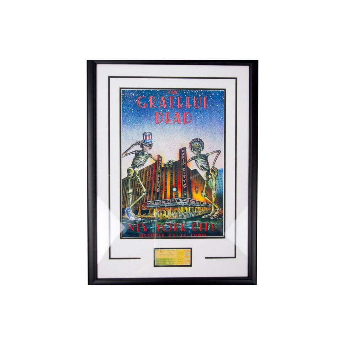 The Grateful Dead Poster Photo w/ ORIGINAL Radio City Musical Hall Ticket: The Grateful Dead Poster Photo w/ ORIGINAL Radio City Musical Hall Ticket