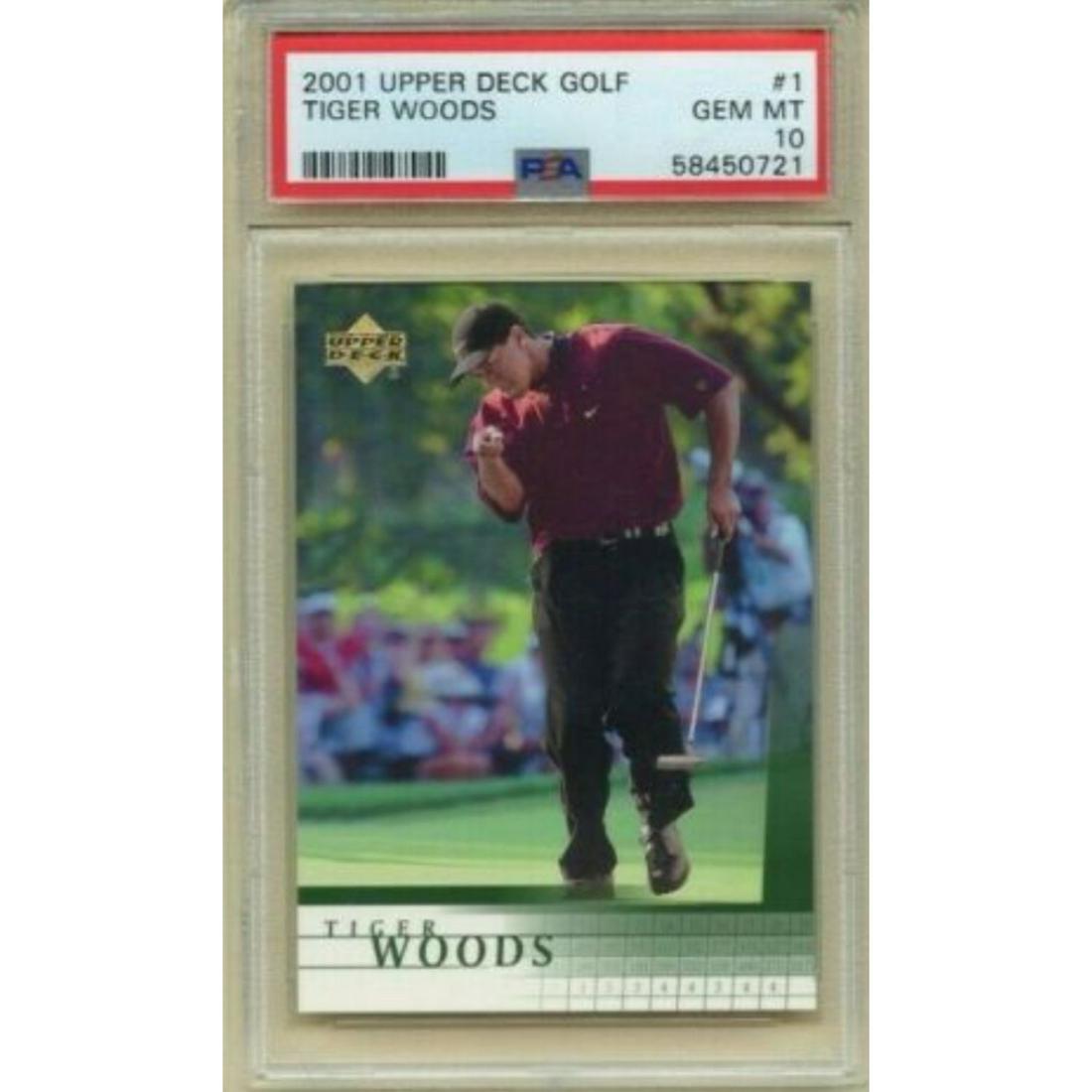 2001 TIGER WOODS UPPER DECK GOLF ROOKIE CARD PSA (1 of 1)