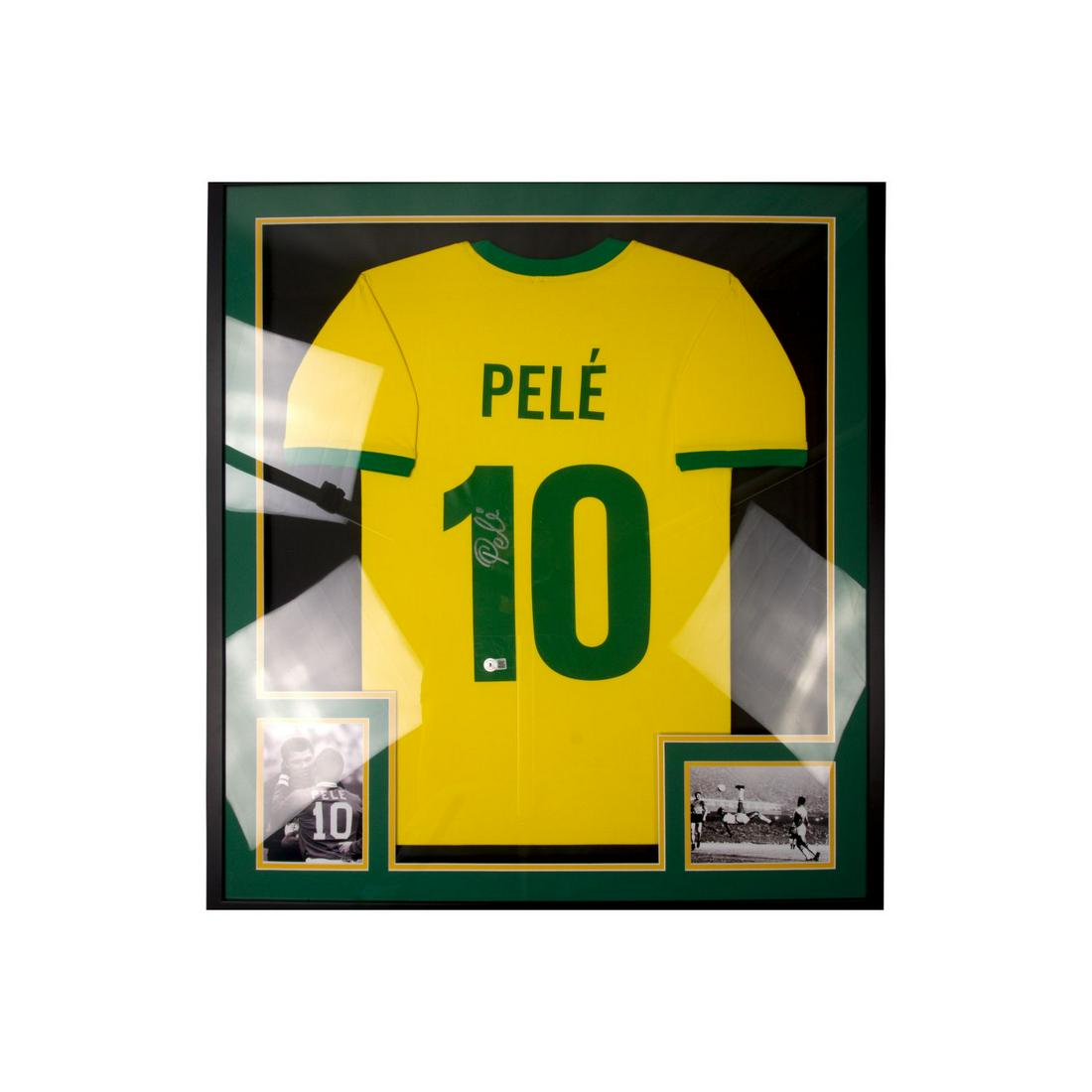 Pele Signed Brazil Jersey Framed (BAS COA) (1 of 1)