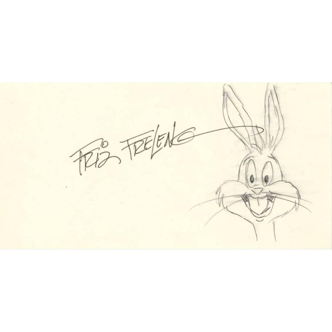 Friz Freleng Signed Bugs Bunny Sketch (Beckett) (1 of 2)