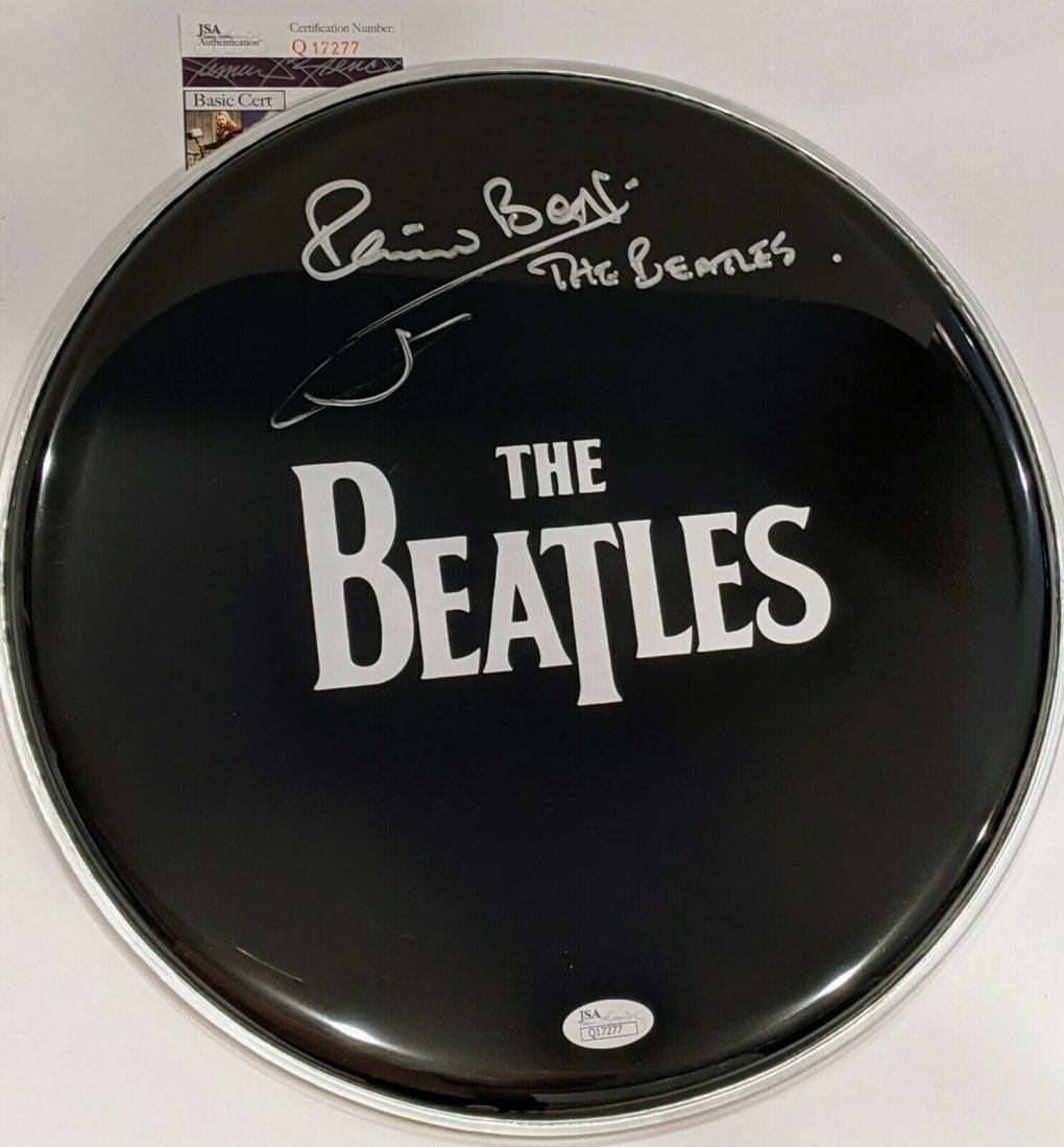 PETE BEST Signed Autograph Black Drumhead The Beatles Original Drummer JSA (1 of 1)