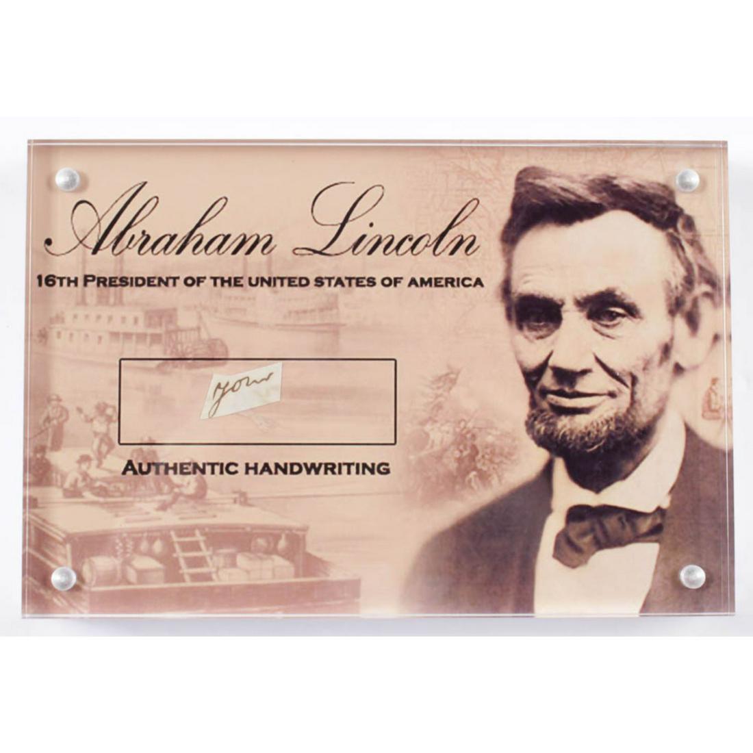 Abraham Lincoln 4x6 Custom Encapsulated Hand-Written Word (JSA LOA) (1 of 2)