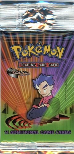 Pokemon Gym Challenge Unlimited Sealed Authentic Long Stem Booster Pack  Koga Art