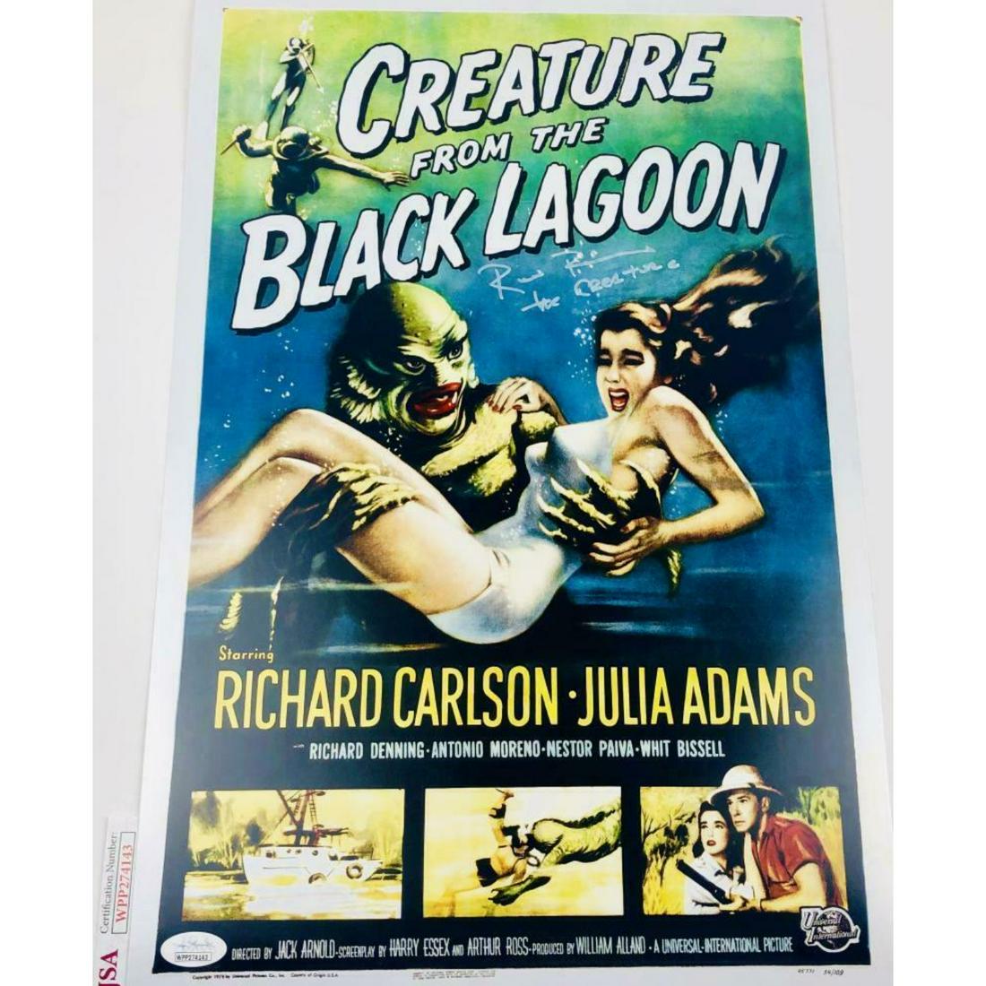 RICOU BROWNING SIGNED 12X18 PHOTO "CREATURE FROM THE BLACK LAGOON" (JSA COA) (1 of 1)