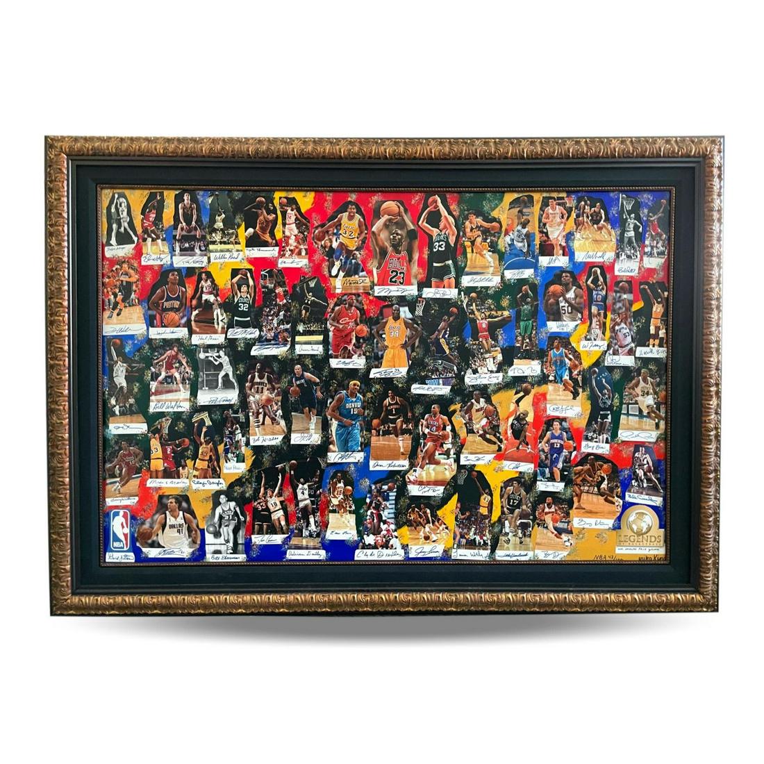 NBA Legends of Basketball "60 Greatest" Signed Canvas #D43/100 JSA COA Jordan Kobe LeBron +58 (1 of 2)