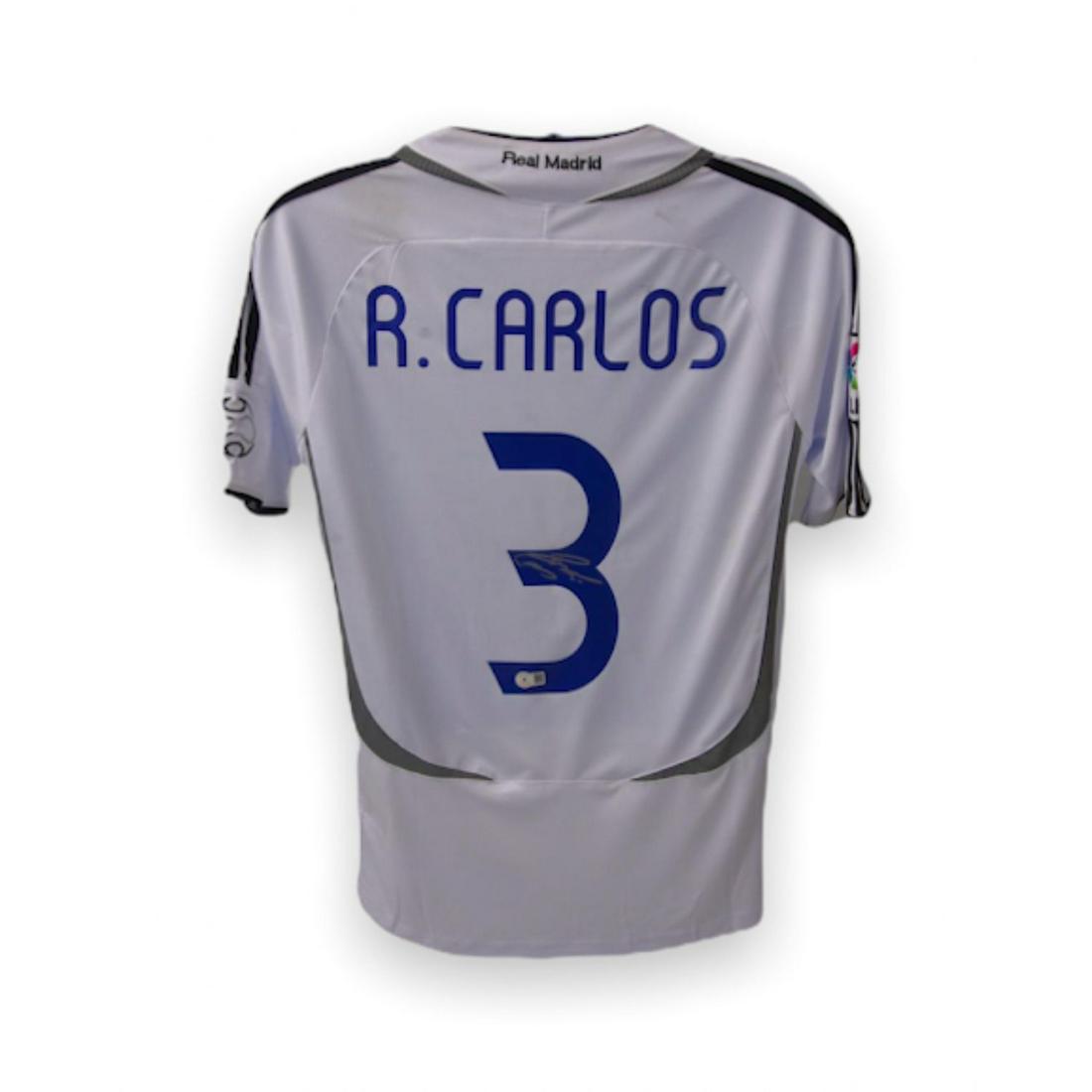 Roberto Carlos Signed Real Madrid Jersey (Beckett COA): Roberto Carlos Signed Real Madrid Jersey (Beckett COA)