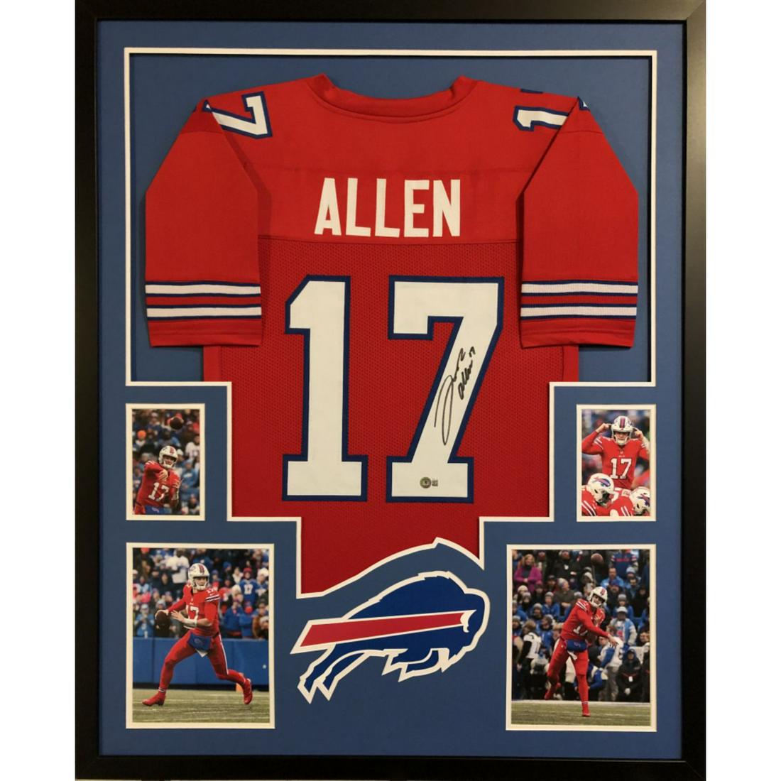 Josh Allen Signed 34x42 Custom Framed Jersey Display (Beckett) (1 of 1)
