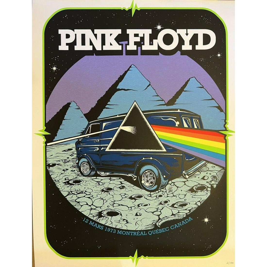 PINK FLOYD RARE CONCERT POSTER MONTREAL 1973 /150 DAVID GILMOUR (1 of 2)