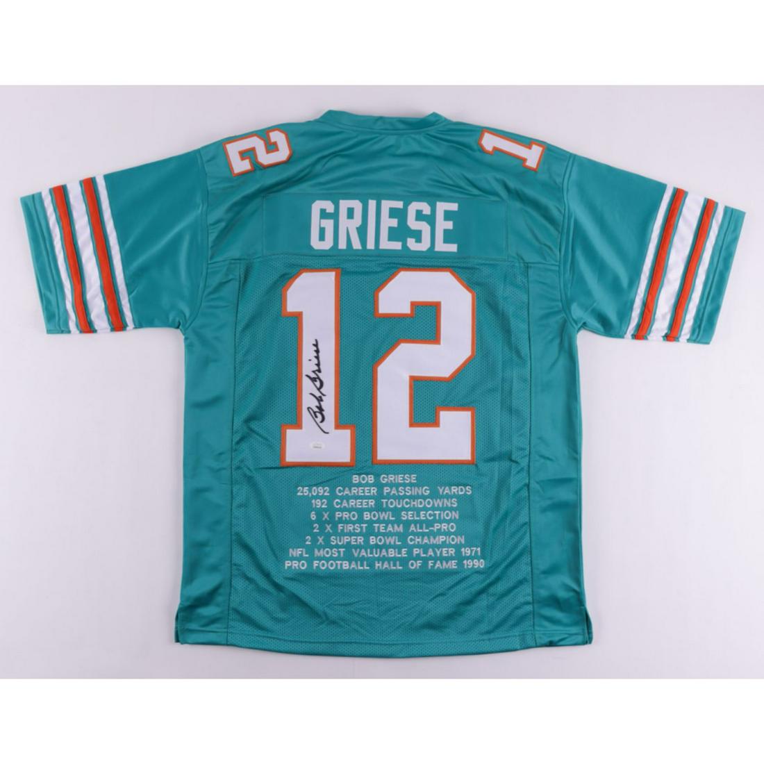 Bob Griese Signed Career Highlight Stat Jersey (JSA Hologram) (1 of 1)