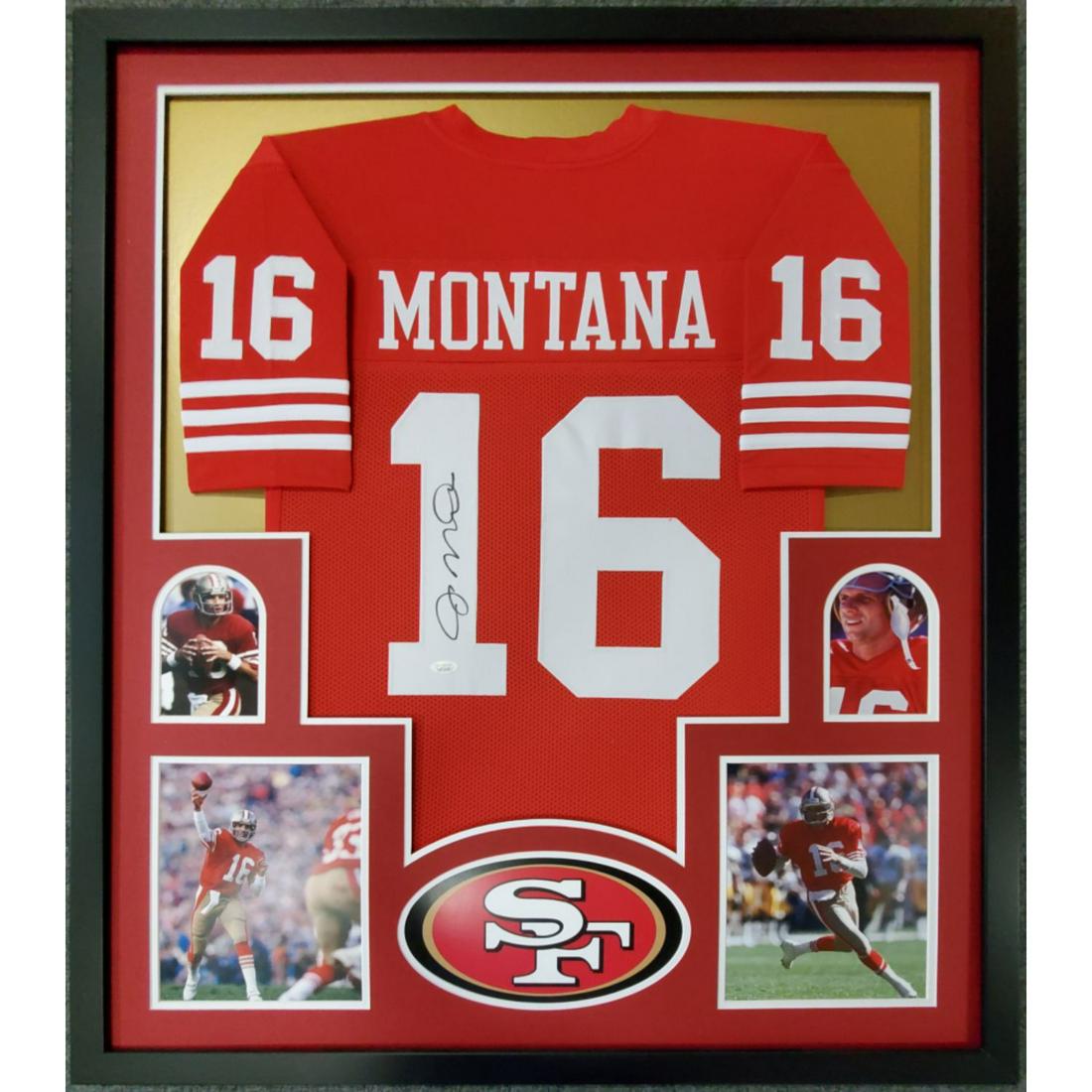 Joe Montana Signed 34x42 Custom Framed Jersey (JSA COA) (1 of 1)