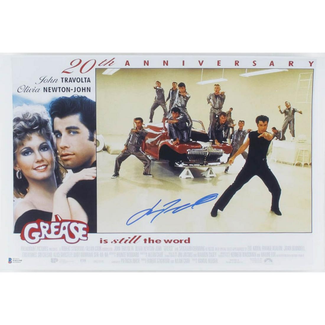 John Travolta Signed "Grease" 12x18 Poster Print (Beckett COA) (1 of 1)