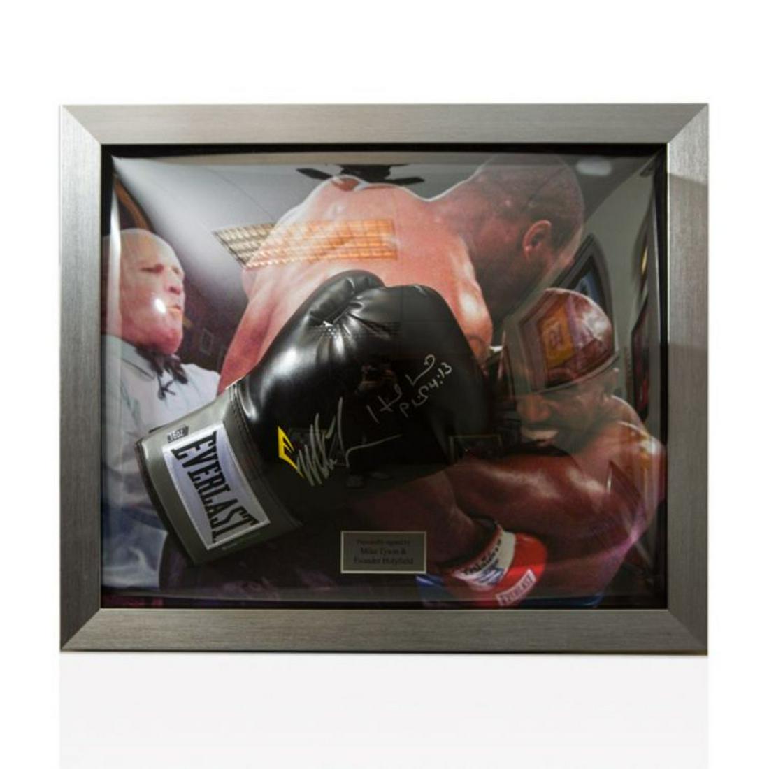 Mike Tyson & Evander Holyfield Signed 22.5x26.25x4.5 Custom Framed Shadowbox Display (JSA COA) (1 of 1)