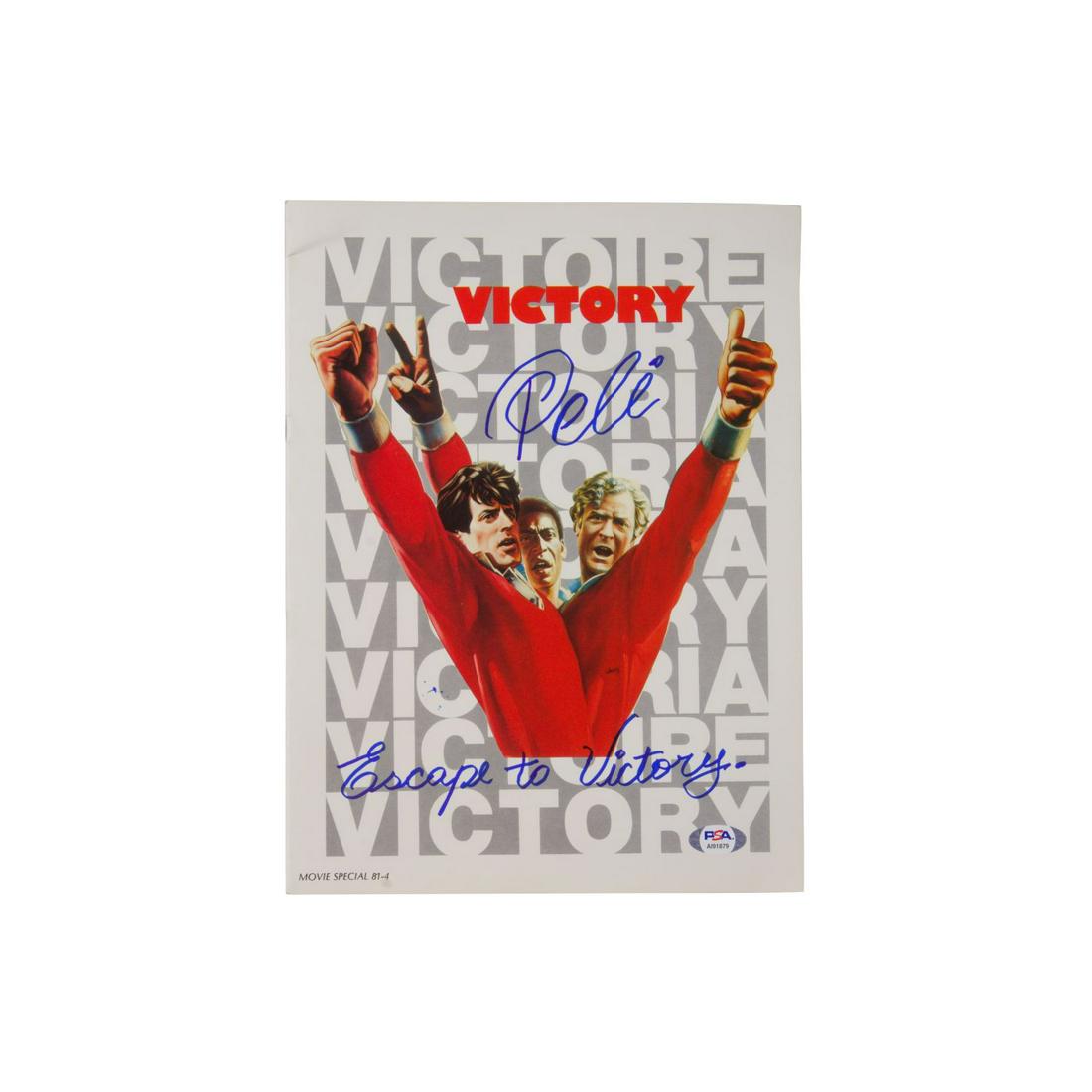 Pele Signed "Escape To Victory" Inscribed Victory Program PSA COA (1 of 1)