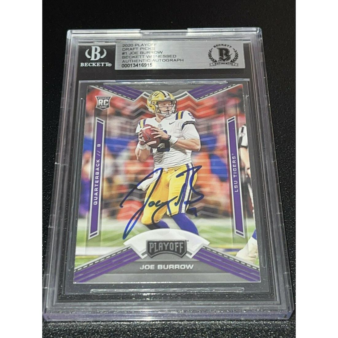Joe Burrow Signed Autographed 2020 Panini Playoff Draft #1 Rookie RC Beckett BAS (1 of 1)
