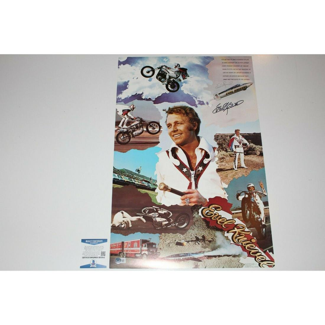 EVEL KNIEVEL SIGNED 16"X25" POSTER (BAS COA) (1 of 1)