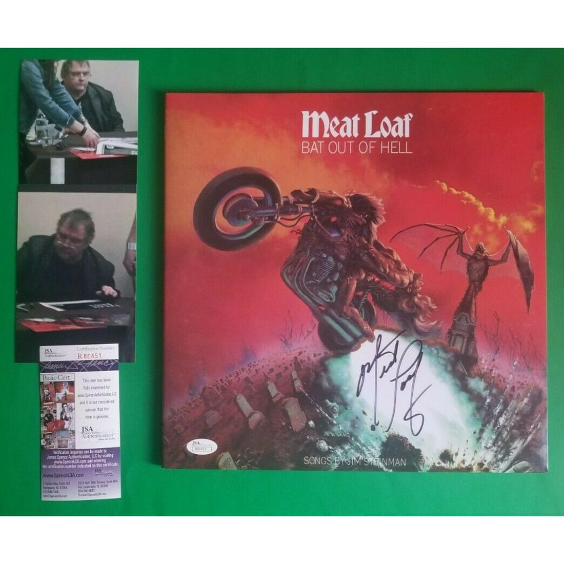 MEAT LOAF SIGNED BAT OUT OF HELL LP ALBUM (JSA COA) (1 of 1)