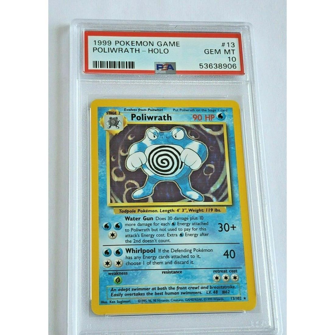 1999 Pokemon Base Set Poliwrath Holo 13/102 PSA 10 (1 of 1)