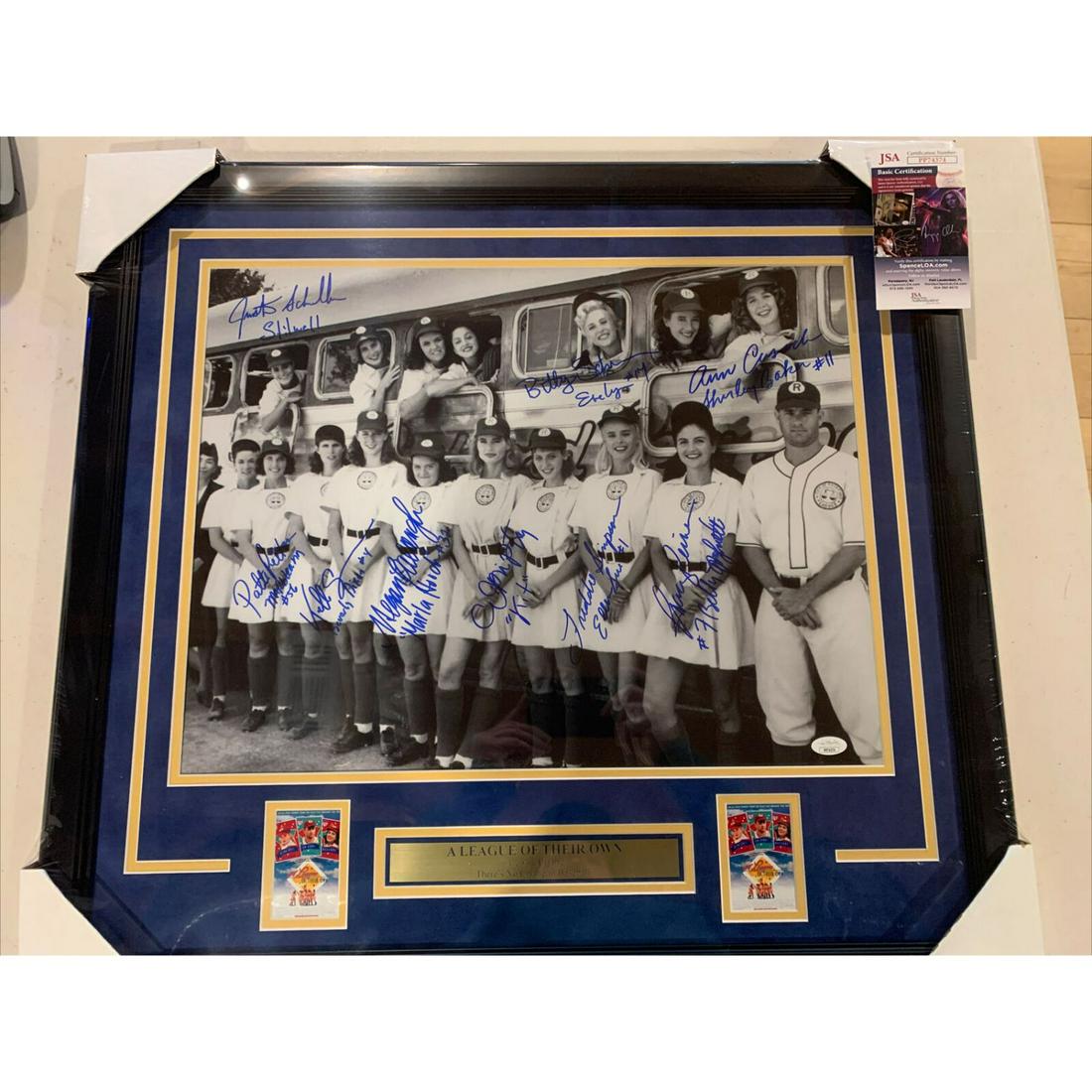 A League Of Their Own 9 Cast Members Signed 16x20 Photo Framed (JSA COA) (1 of 1)